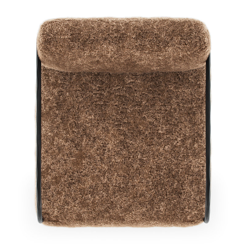 Fenn Chair-Champagne Mongolian Fur, Amber Shearling