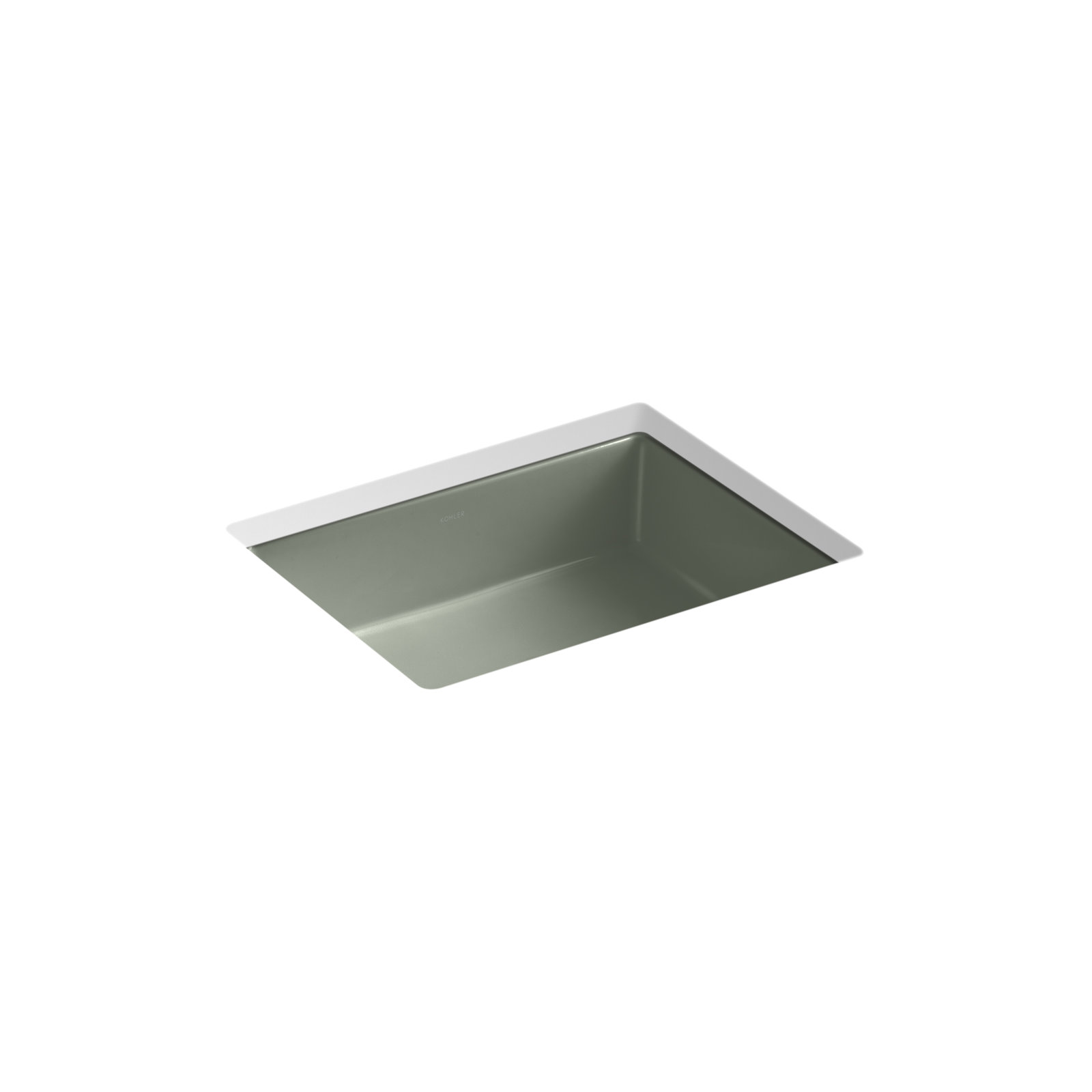 Verticyl Rectangular Undermount Bathroom Sink with Overflow, Aspen Green