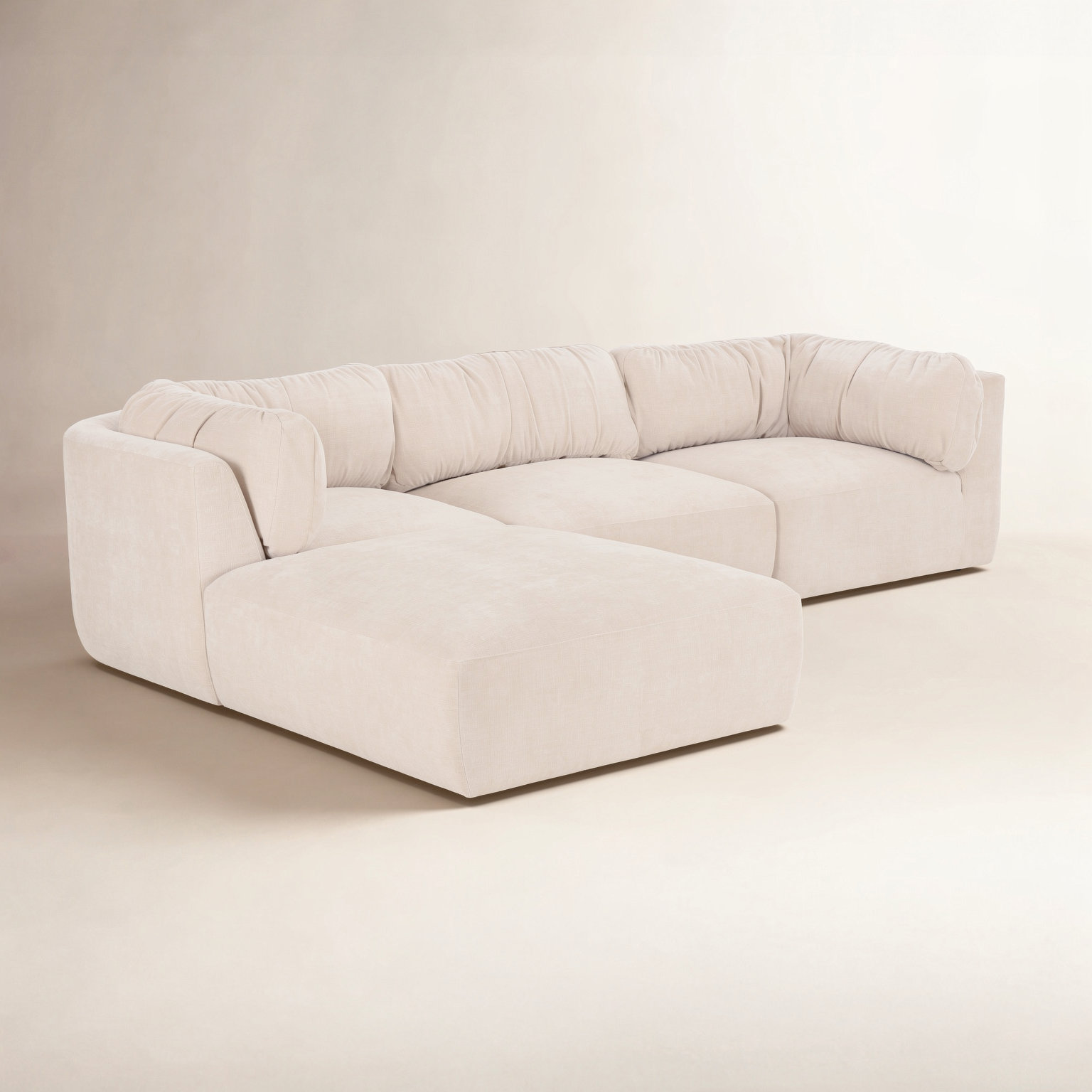 Dee Lounge Modular Sectional Taupe, Beige Polyester