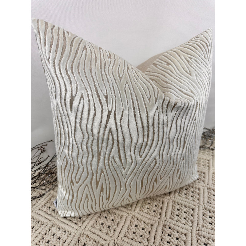 Abstract Cream Square Cushion Cover