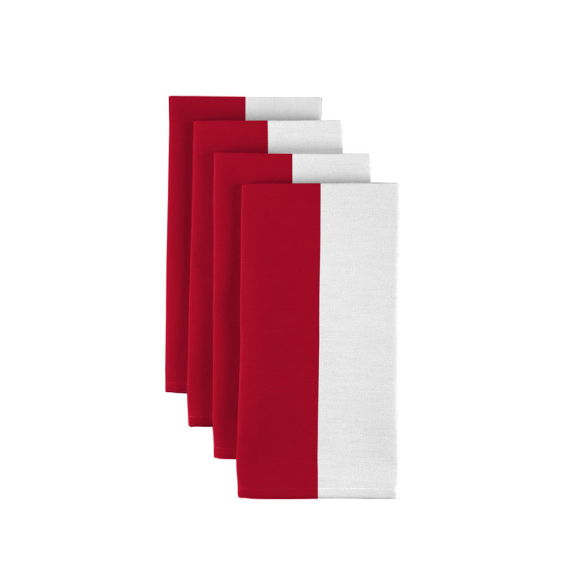 Cabana Polyester Striped Square Napkin, Red