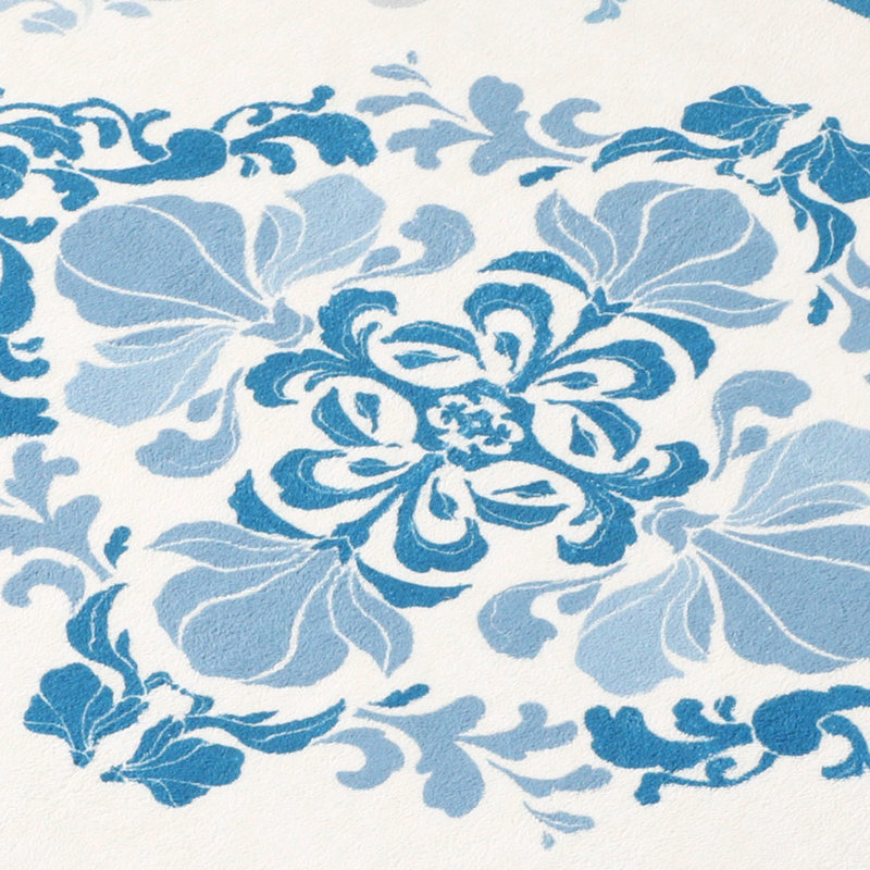 Floral Faux Wool Area Rug , Soft Non-Slip Carpet for Living Room or Bedroom,Blue, Rectangle 2' x 3', Blue