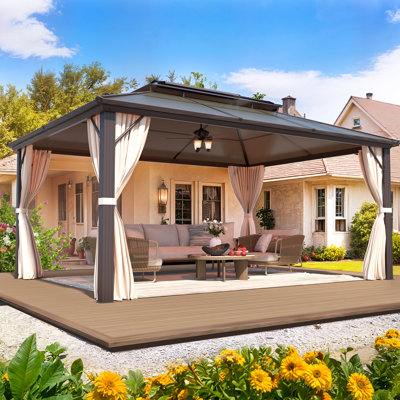 Erommy 12 Ft. W x 12 Ft. D Aluminum Patio Gazebo, PRO Premium Gazebo