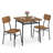 3-Piece Wood Square Kitchen Table & Chair Set w/ Metal Frame Storage Rack