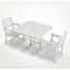 Ensemble de salle à manger d'extérieur 3 pièces en PEHD blanc avec table carrée et 2 fauteuils-442023831-442023829