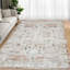Grand tapis rétro 9 po x 12 po Mince lavable antidérapant à envers TPR à poils courts pliable rétro imprimé chenille oriental mat doux non délesté brun clair-1321319174