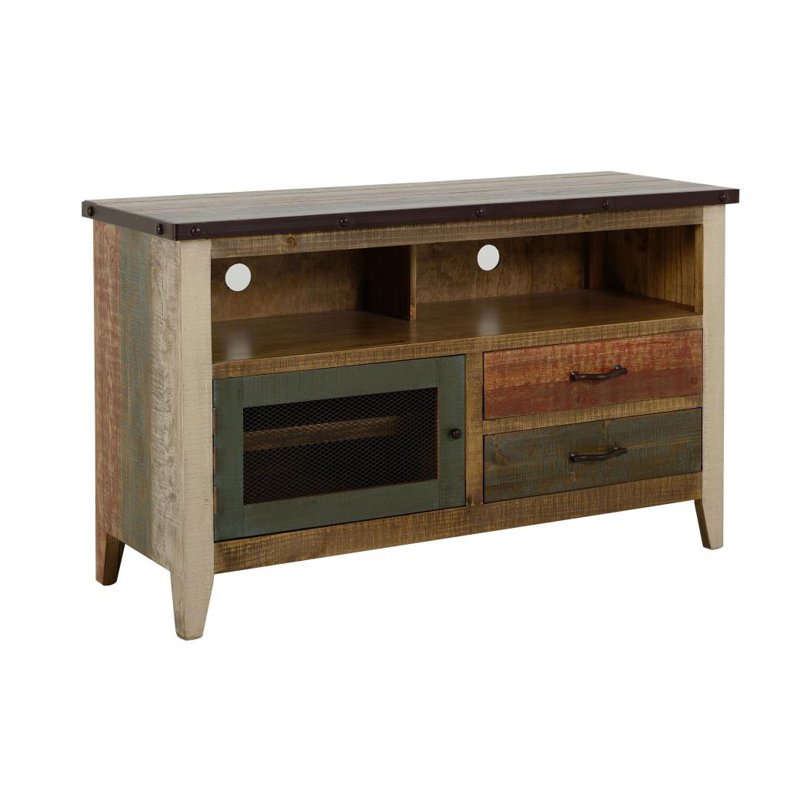 Meuble télé en bois massif Lupita, 52"