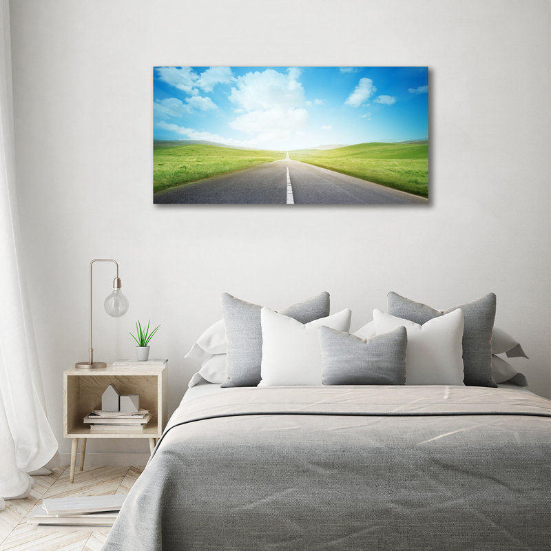 Road Through The Meadow - No Frame Print on Canvas