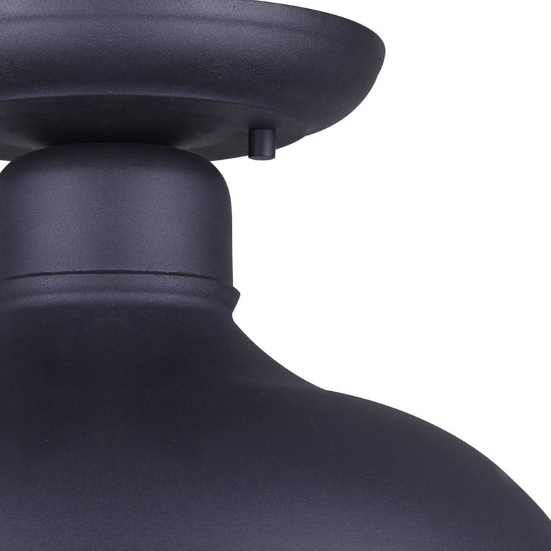Harriet Matte Black 1 - Bulb Outdoor Semi Flush Mount