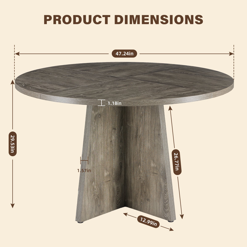 Ensemble de table de salle à manger ronde à piédestal avec chaises rembourrées de 2/4/6 pièces, table en bois multi-finitions pour la salle à manger et la cuisine