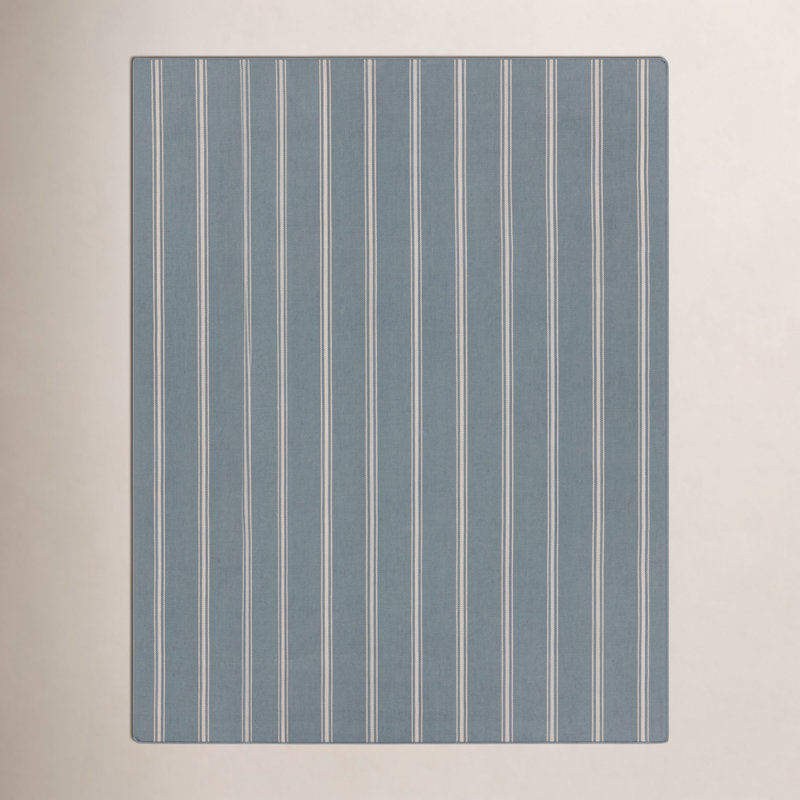 Striped Area Rug in Gray/Beige, Rectangle 6' x 9'