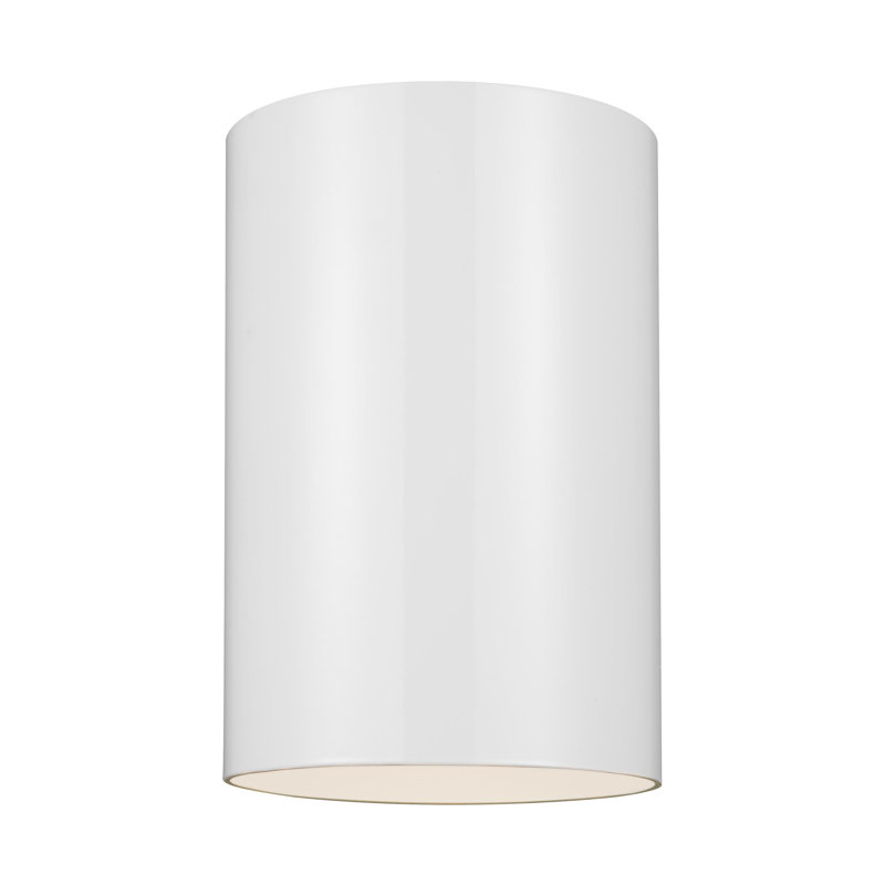 Dylan Aluminum LED Flush Mount, 6.63" H x 5.13" W x 5.13" D, White