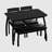 Dining Table Set for 4, Sturdy Wooden Kitchen Table with Chamfer Design and Metal legs, Upholstered Bench-1216015259