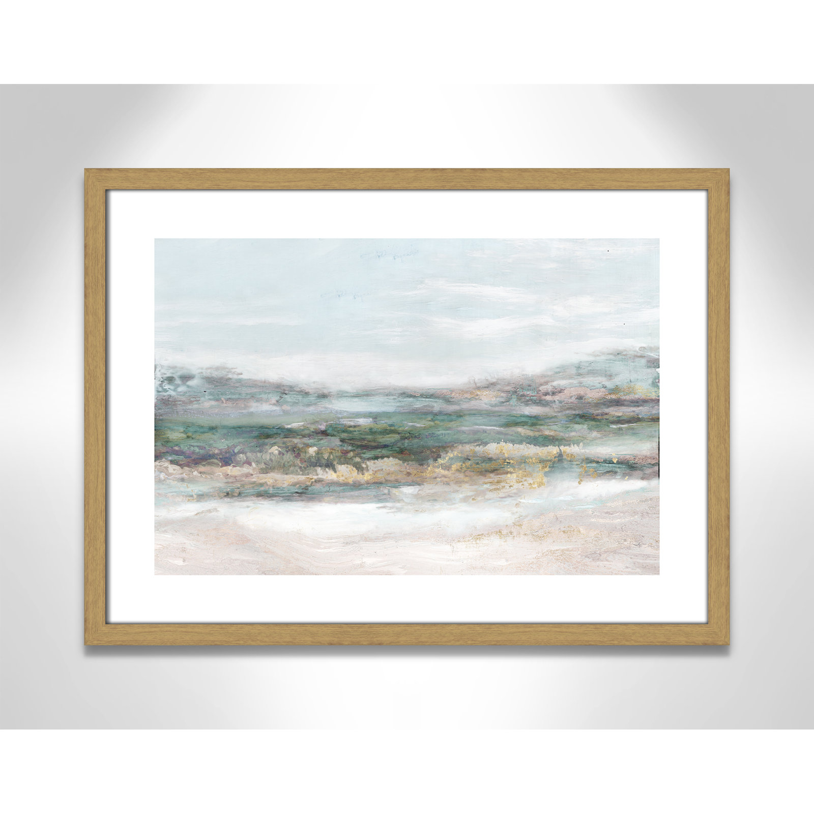 White, Natural Wood Grain Framed Paper, 17" H x 23" W x 0.75" D
