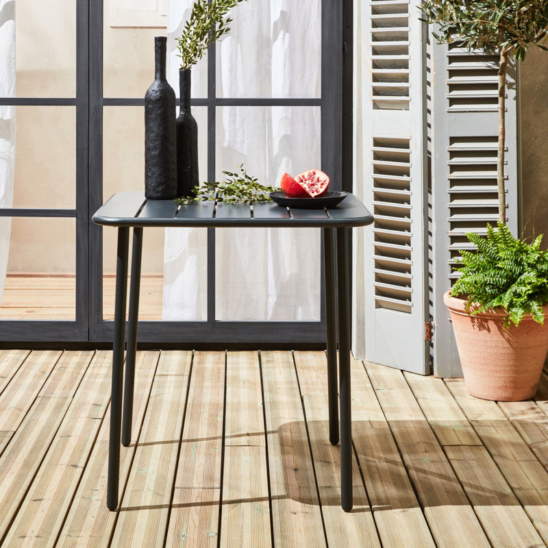 Pyrros Metal Dining Table, Anthracite