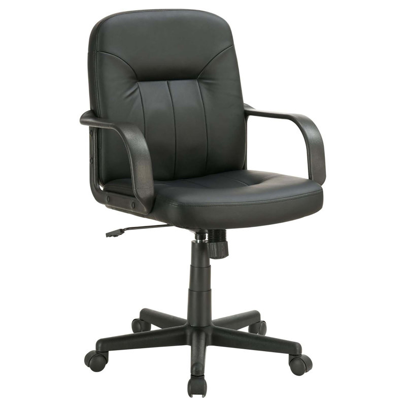 Chaise de bureau noire à roulettes