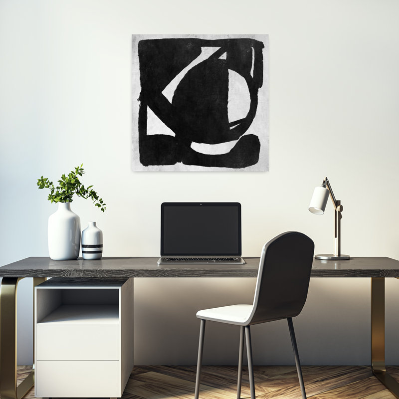 Art contemporain abstrait géométrique contemporain, H 18 po x l 18 po