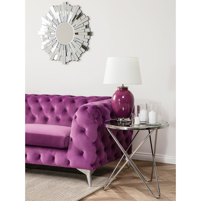 Balfor Velvet Sofa, Purple