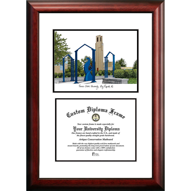 NCAA Scholar Diploma Picture Frame, Ferris State Bulldogs, 17cm H x 21cm W x 2cm D