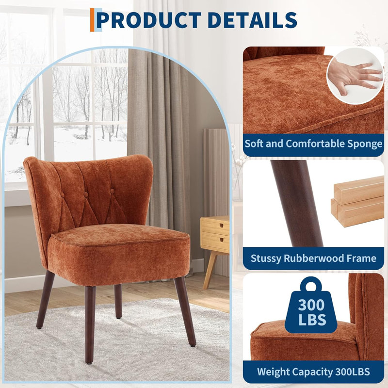Upholstered Accent Chair, Brown