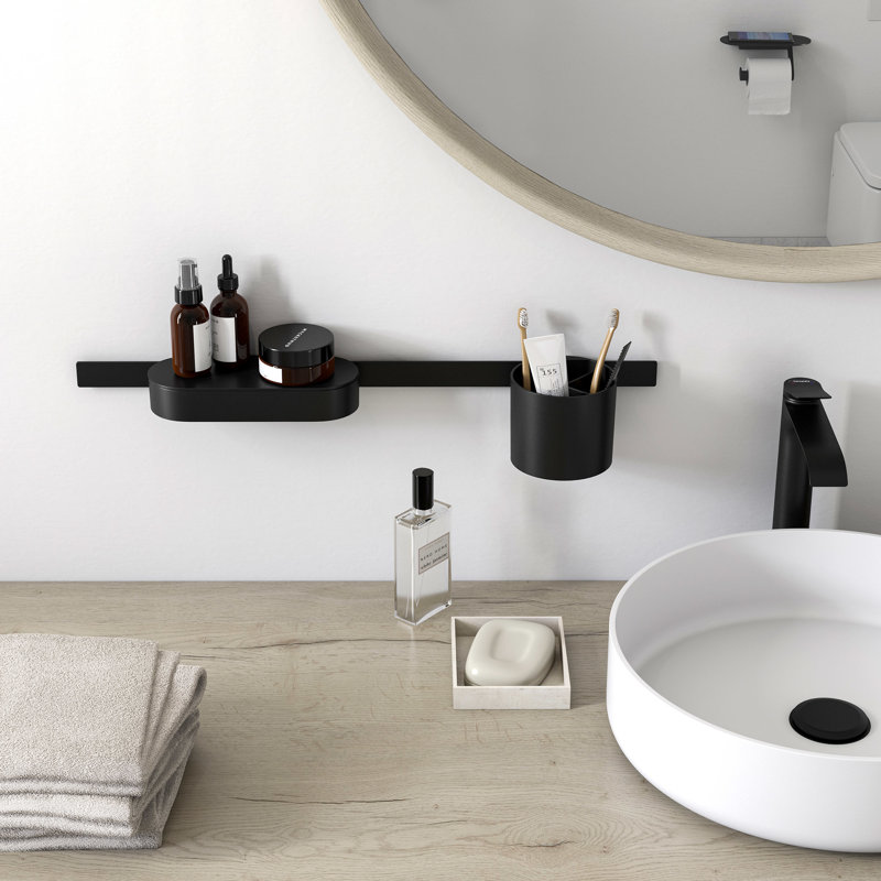 WallStoris 20" hansgrohe Wall Bar, 1.3125" H x 28" L x 0.5" D, Matte Black