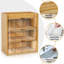 Organisateur de sachets de thé - Rangement de thé en bambou avec tiroir 3 couches, organisateur pour sachets de thé Bois naturel et acrylique pour armoire de cuisine de comptoir