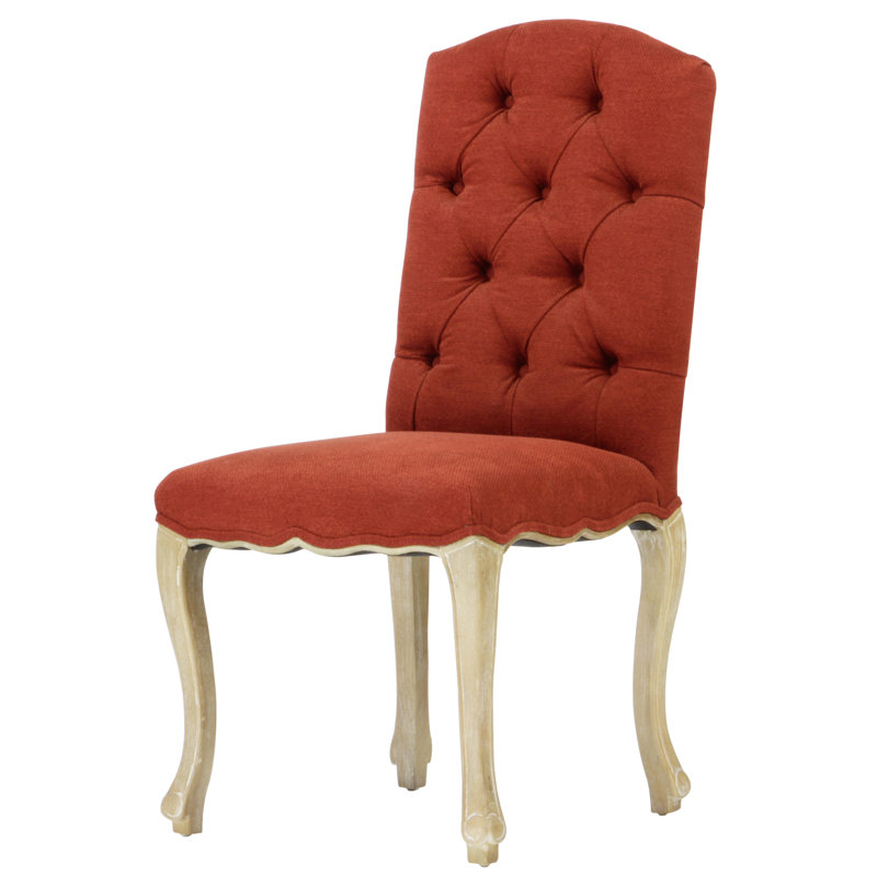 Aucoin 18.5'' H Tufted Velvet Upholstered Parsons Chair, Spice