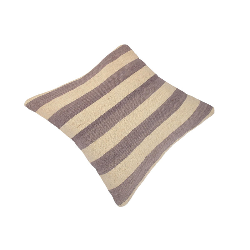 Housse et insert de coussin en laine Modern Kilim, Brun / beige