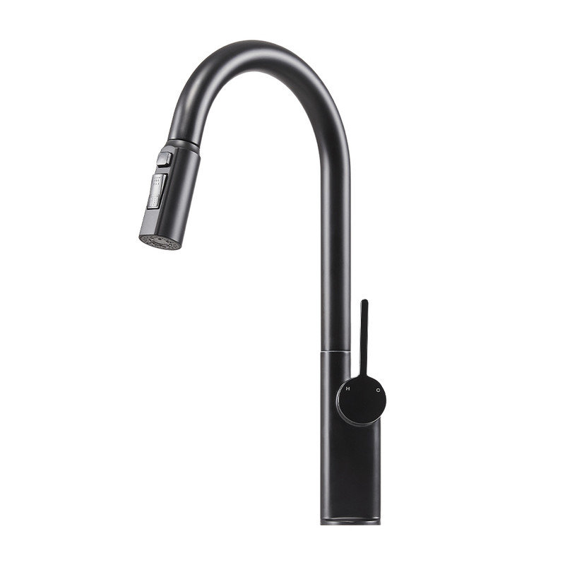 17 Stories Pull Out Kitchen Faucet, Matte Black