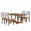 Ensemble de table de salle à manger rustique 5 pièces avec 4 chaises rembourrées-2097106373