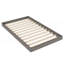 Grand lit plateforme tapissier avec lit gigogne simple et 2 ensembles de ports USB de chaque côté, tissu en lin-2109128384