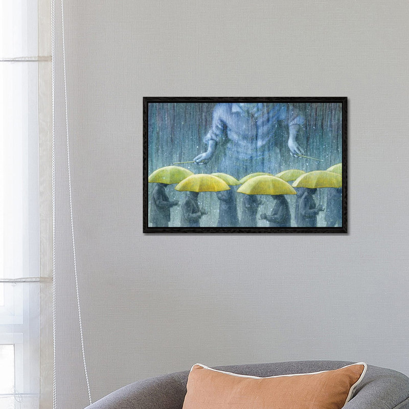 Rain Drummer 1 Piece Painting on Canvas, 66.04 cm H x 45.72 cm W, Black Framed
