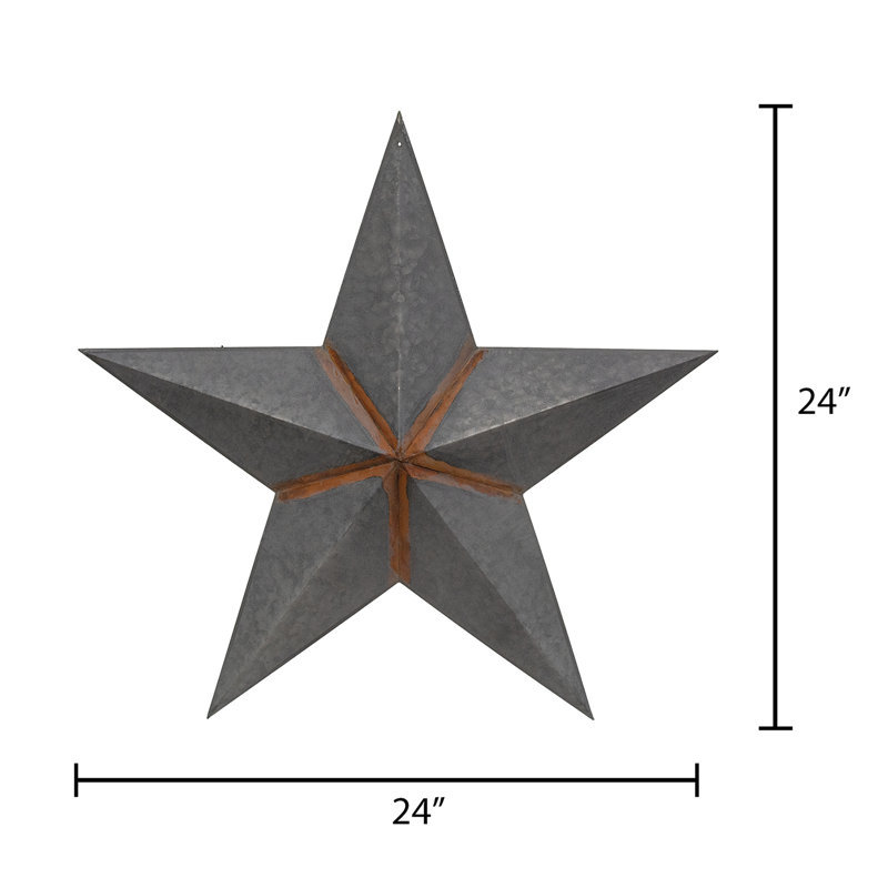 Étoile de grange antique, 24 po, Gris