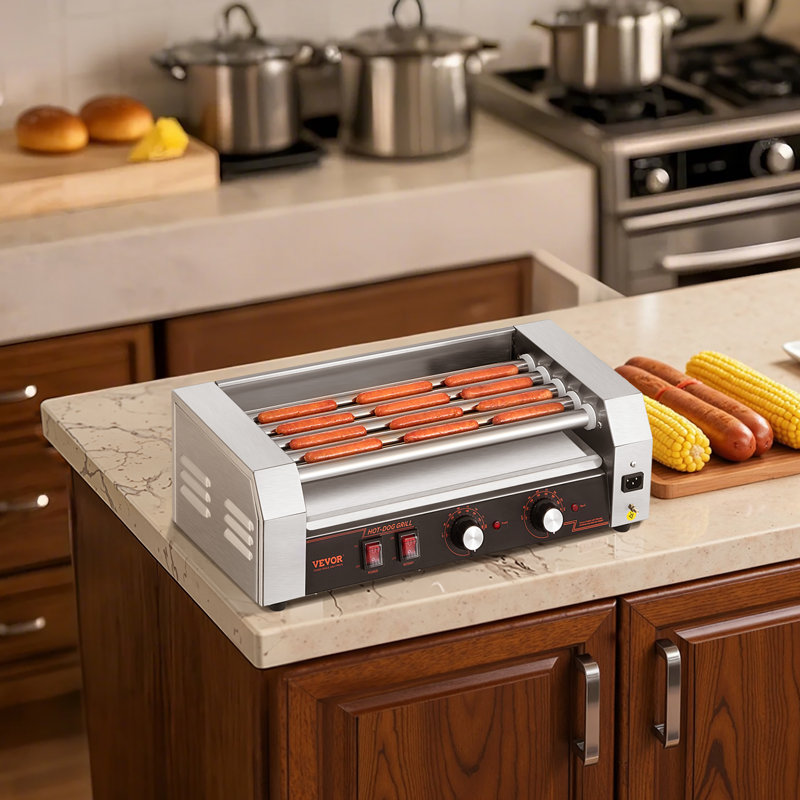 Cuiseur électrique à 5 saucisses pour barbecue à 5 rouleaux 750W Hot Dog