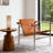 Avaeh 23.62'' Wide Faux Leather Accent Armchair with Reversible Backrest and Stainless Steel Frame-594090335