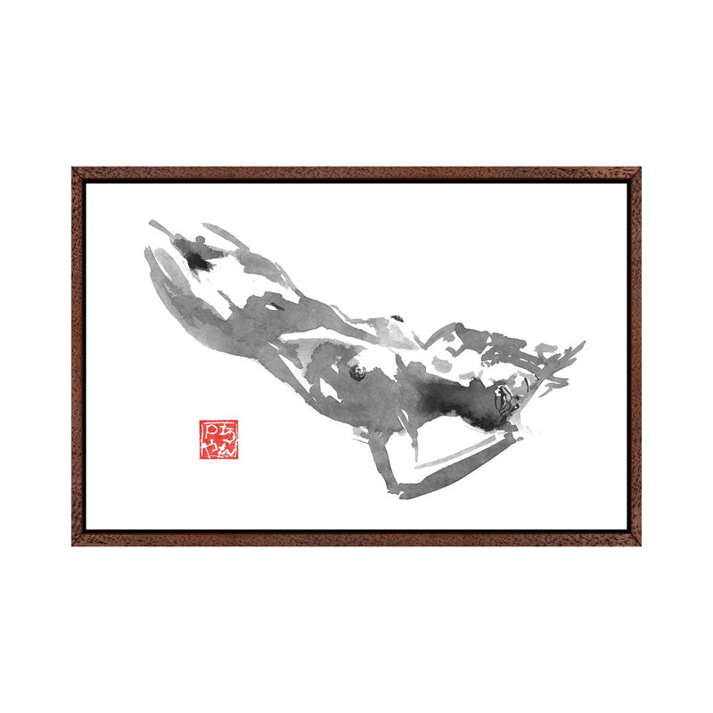 In The Bed by Péchane - Print on Canvas, Classic Brown Wood Framed, 101.6 cm H x 66.04 cm W