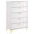Karena White Rectangular 5-Drawer Chest-637621676