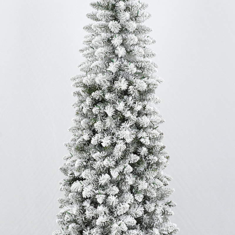 Ensemble d'arbre de Noël artificiel enneigé 3 lumières avec 3 lumières, 4 pi 5 pi 6 pi, décoration de Noël