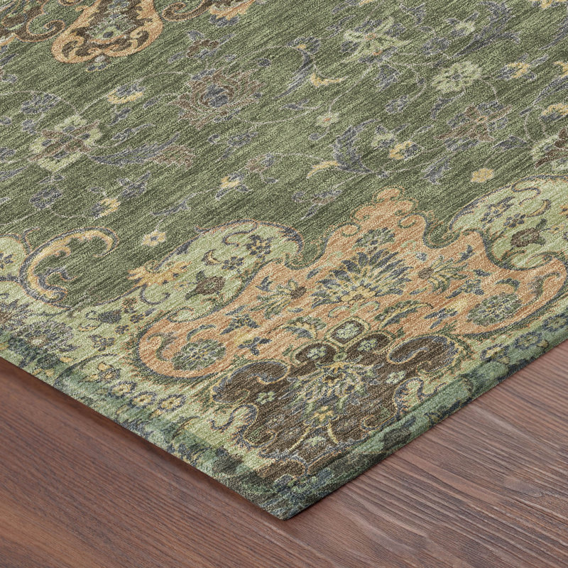 Machine Washable Indoor/Outdoor Chantille ACN2489 Global Rug, 8' x 10', Olive