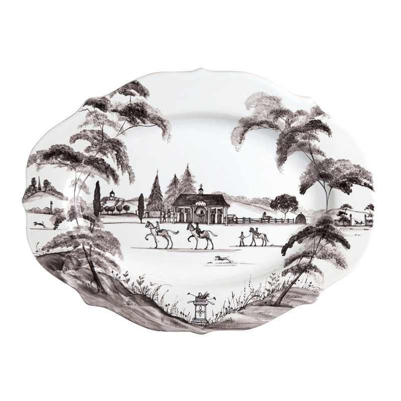 Country Estate 15" Platter, Flint Gray