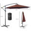 Parasol déporté 10 'en porte-à-faux et ajustable à 360 °, base solide, parasol d'appoint brun pour patio, caractéristique robuste