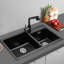 Belfry Kitchen Andreoni 460mm W Double Bowl Quartz Kitchen Sink