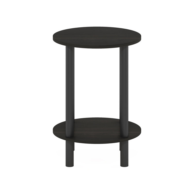 Creekside 2-Tier Round Wooden End Table, Side Table,, Espresso/Black
