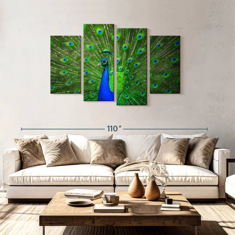 Brampt Dazzling Blue Peacock, 48"H x 75"W