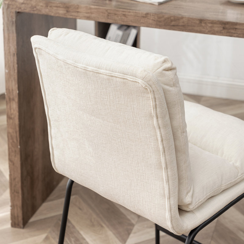 Ensemble de 2 tabourets à hauteur de comptoir Milos, blanc vanille, 26 po