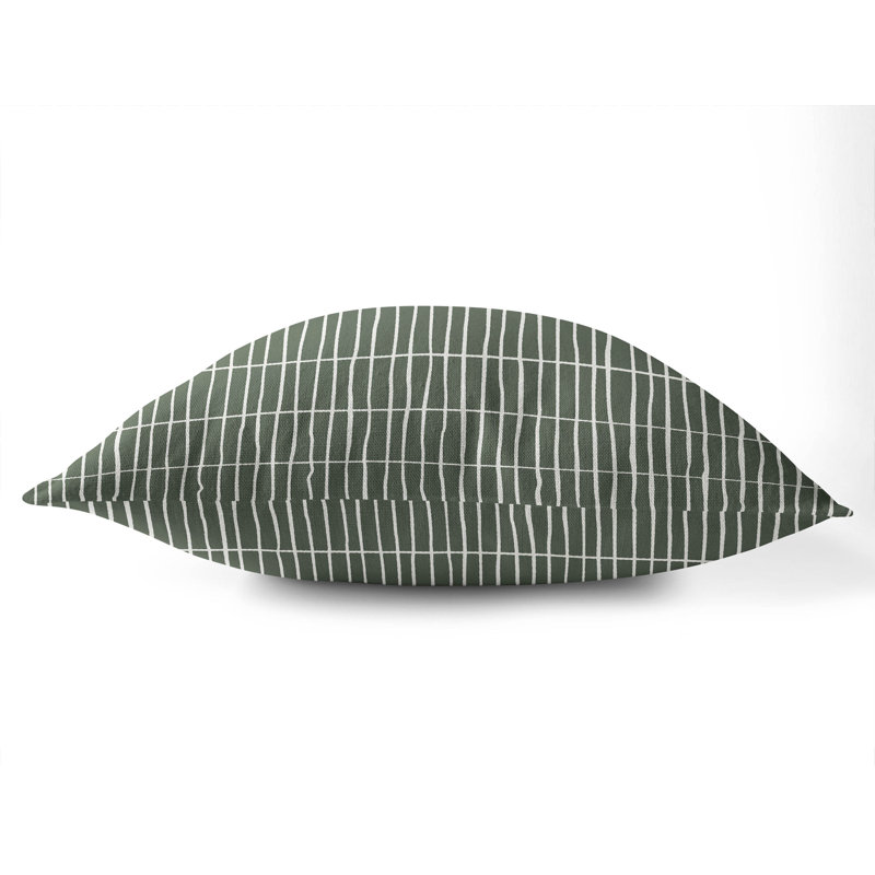 Coussin Snow Fence, H 18 po x l 18 po, Chimichurri / géométrique vert