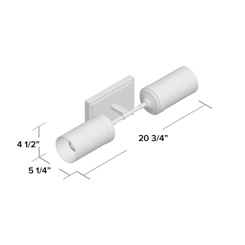 Barre d’éclairage de salle de bain 2 lumières Grantham, Nickel poli