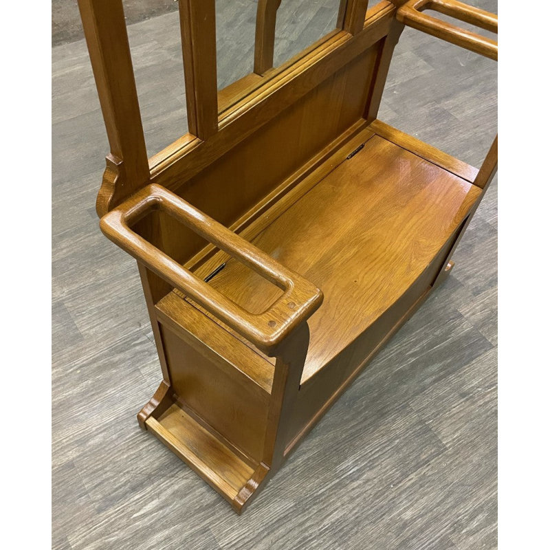 Oak Hall Tree with Storage Trunk, Natural