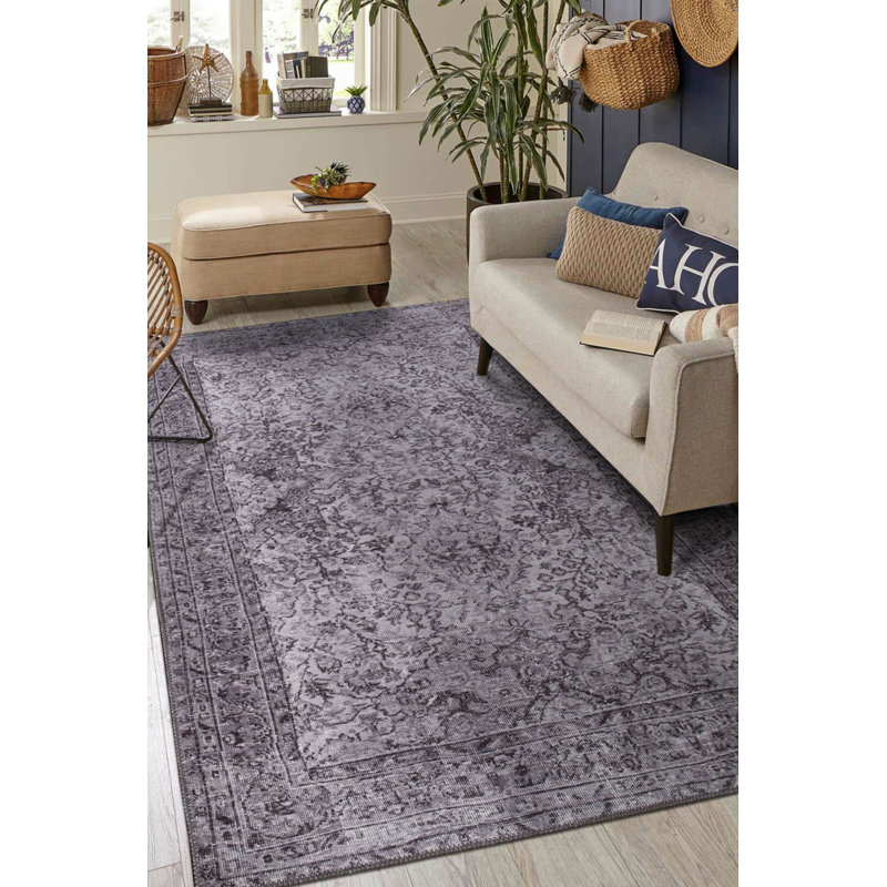 Tapis décoratif gris anthracite, Rectangle 3 pi 10 po x 5 pi 3 po