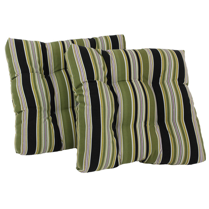 Coussin de chaise de salle à manger 19 pouces en polyester filé carré touffeté (ensemble de deux) Eastbay Onyx